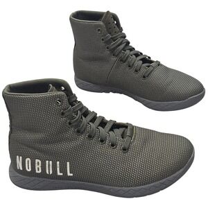 NOBULL High Top Trainer Olive Green SuperFabric Mens 7 Womens 8.5 Training Shoes